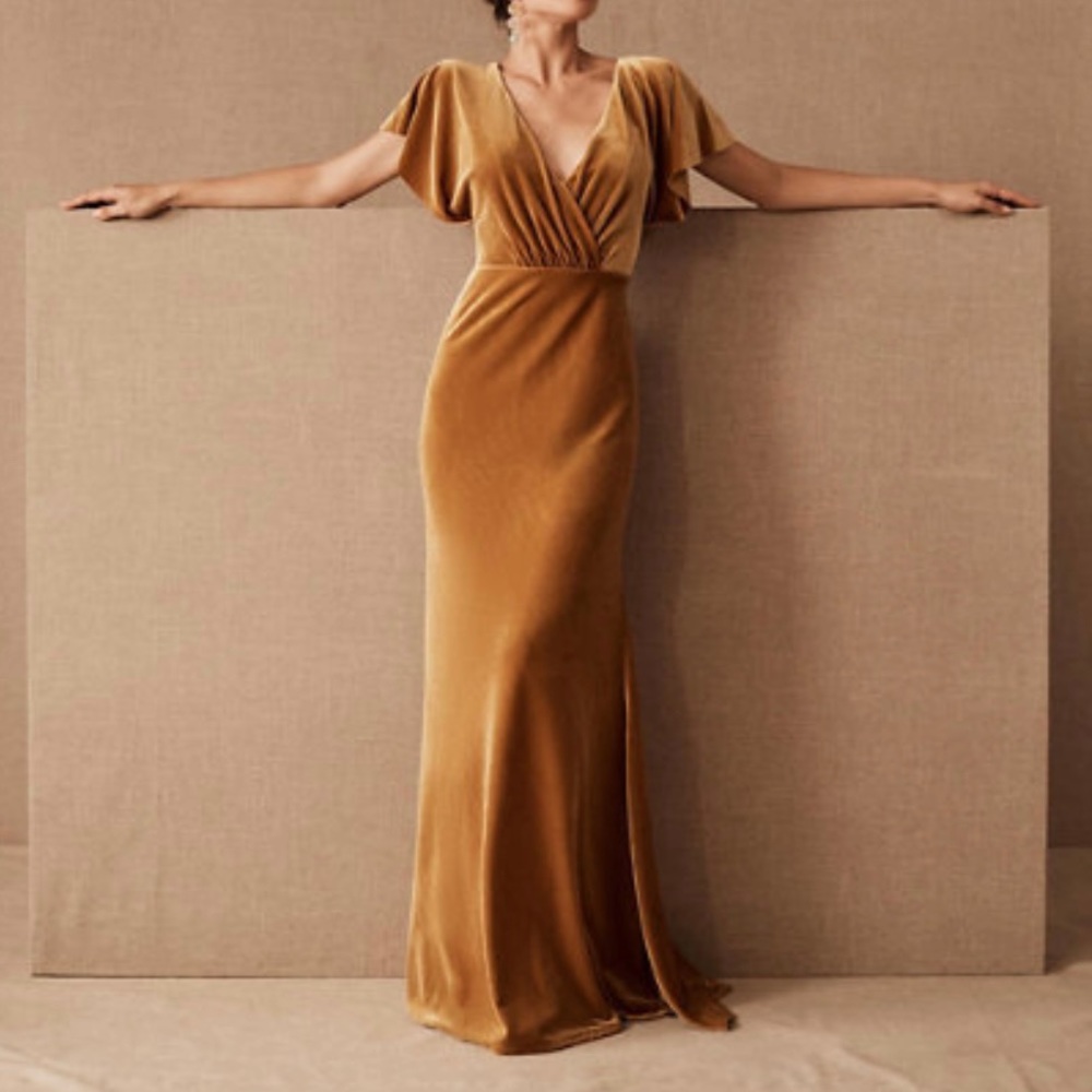 Jenny Yoo Ellis Velvet Open Back Dress size 4